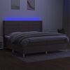 vidaXL Boxspringbett mit Matratze & LED Taupe 200x200 cm Stoff