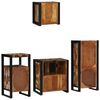 vidaXL Badezimmermöbel-Set 4 pcs Braun Massives upgecyceltes Holz