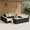 vidaXL 13-tlg. Garten-Lounge-Set mit Kissen Poly Rattan Schwarz