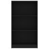 vidaXL Bücherregal 3 Fächer Schwarz 60x24x109 cm Holzwerkstoff