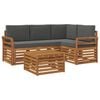 vidaXL Outdoor-Sofagarnitur 5 stk. Natur und Anthrazit Polyester