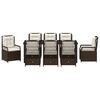 vidaXL Garten Essgruppe 9 pcs Braun Poly-Rattan