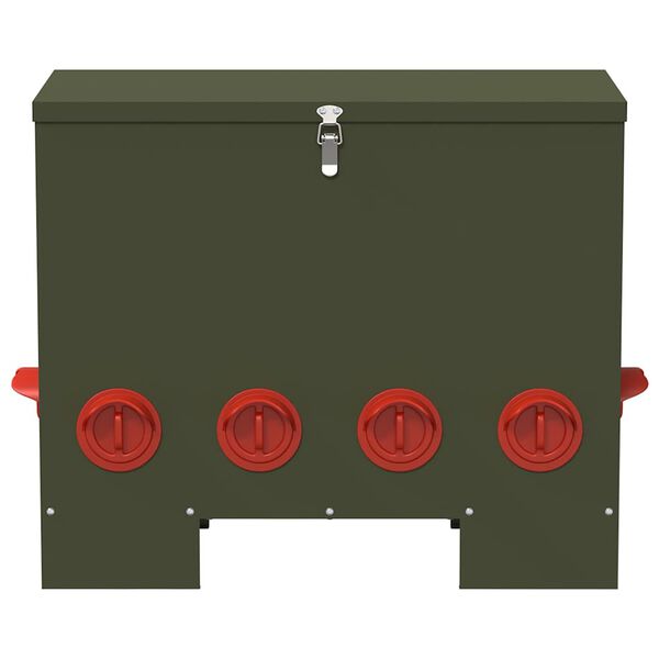 vidaXL H&uuml;hnerf&uuml;tterer Olive Gr&uuml;n 60,5 x 29 x 51 cm Kaltgewalzter Stahl