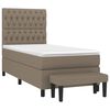 vidaXL Boxspringbett mit Matratze Taupe 90x200 cm Stoff