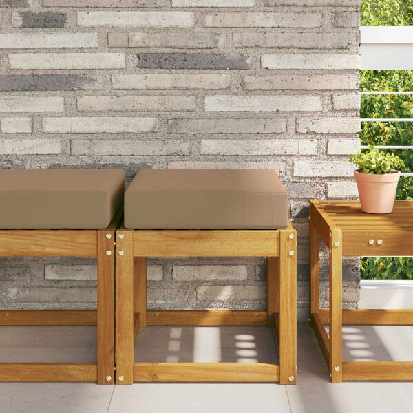 vidaXL Sitzkissen f&uuml;r Outdoor Taupe 40 x 40 x 8 cm 100 % Polyester