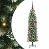 vidaXL K&uuml;nstlicher schlanker Weihnachtsbaum Gr&uuml;n und Wei&szlig; 150 cm