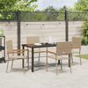 vidaXL Garten Essgruppe mit Kissen 5 pcs Beige Poly-Rattan