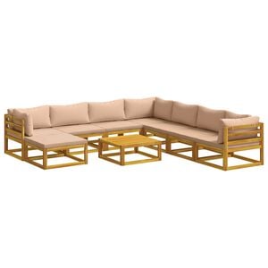 vidaXL Sofa-Set 9 stk. Natur Massivholz Akazie