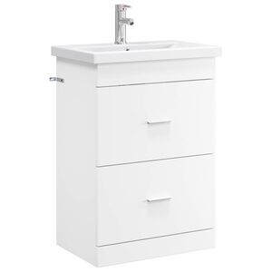 vidaXL Badezimmerm&ouml;bel-Set Wei&szlig; 61 x 40 x 84,5 cm Holzwerkstoff