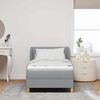 vidaXL Boxspringbett mit Matratze Hellgrau 90 x 200 cm Stoff