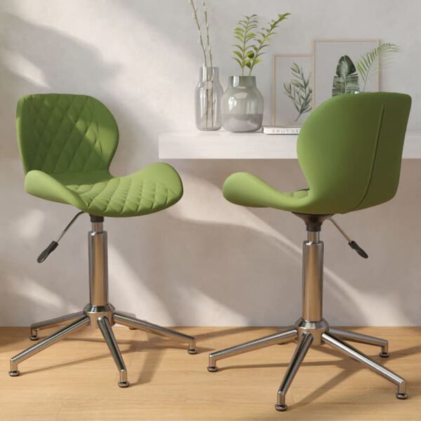 vidaXL Esszimmerst&uuml;hle 2 Stk. Drehbar Hellgr&uuml;n Samt