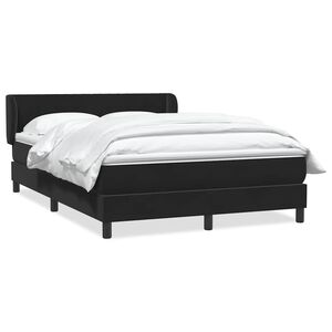 vidaXL Boxspringbett mit Matratze Schwarz 160x210 cm Samt