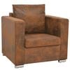 vidaXL Sessel Braun 82x73x82 cm Wildlederimitat