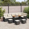 vidaXL Gartensofa-set mit Kissen 10 pcs Schwarz Poly-Rattan