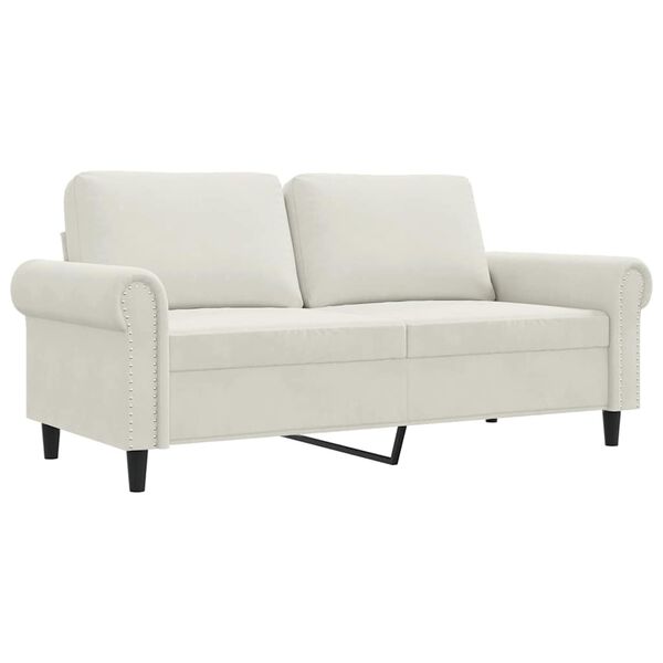 vidaXL 2-Sitzer-Sofa Creme 140 cm Samt