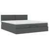 vidaXL Ottoman-Bett mit Matratze & LEDs Dunkelgrau 160x200 cm Stoff