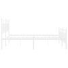 vidaXL Bettgestell mit Kopf- und Fußteil Metall Weiß 150x200 cm