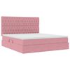 vidaXL Bett mit Stauraum und LED mit Matratze Rosa 160 x 200 cm Samt
