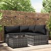 vidaXL 4-tlg. Garten-Lounge-Set mit Kissen Grau Poly Rattan