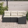 vidaXL Gartensofa-set mit Kissen 4 pcs Schwarz und Wei&szlig; Poly-Rattan