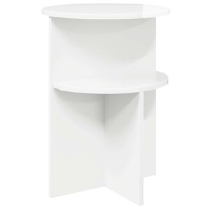 vidaXL Beistelltisch Hochglanz Wei&szlig; &Oslash; 39,5 x 55 cm Holzwerkstoff