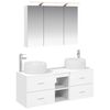 vidaXL Badezimmerm&ouml;bel-Set 4 pcs Wei&szlig; Ingenieurholz und Glas