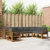 vidaXL Outdoor-Sofagarnitur mit Kissen 9 pcs Natur und Anthrazit