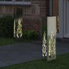 vidaXL Solar LED Weg Licht 2 pcs Silber Galvanisiertes Stahl