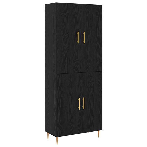 vidaXL Highboard Schwarz Eichen-Optik 69,5 x 34 x 180 cm Holzwerkstoff