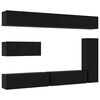 vidaXL TV-Schrankset 7 pcs Schwarz Eichen-Optik Holzwerkstoff