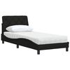 vidaXL Bett mit Matratze Schwarz 90x200 cm Stoff