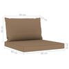 vidaXL 5-tlg. Garten-Lounge-Set mit Taupe Kissen