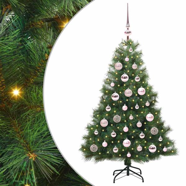 vidaXL Künstlicher Weihnachtsbaum mit 150 LEDs Grün 120 cm PE und PVC