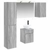 vidaXL Badezimmerschrank-Set 5 stk. Grau Sonoma Holzwerkstoff