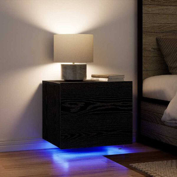 vidaXL Nachttisch Schwarz Eichen-Optik 50 x 39 x 41 cm Holzwerkstoff