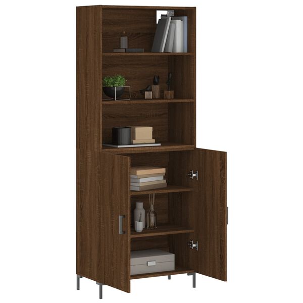 vidaXL Highboard Braun Eichen-Optik 69,5x34x180 cm Holzwerkstoff