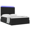vidaXL Bett mit Stauraum und LED mit LED Schwarz 140 x 190 cm Samt