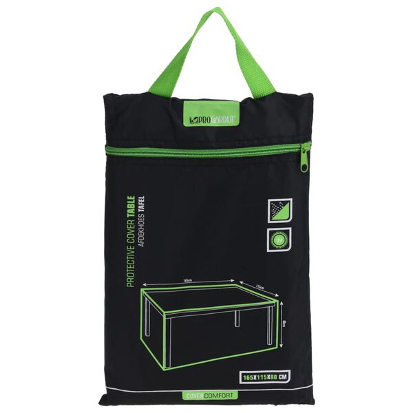 ProGarden Schutzh&uuml;lle f&uuml;r Gartentisch 165x115x80 cm Schwarz
