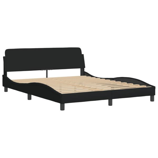 vidaXL Bett mit Matratze "Dover" Schwarz 160x200 cm Stoff