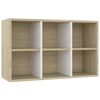 vidaXL B&uuml;cherregal/Sideboard Wei&szlig; und Sonoma-Eiche 66x30x98 cm