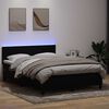 vidaXL Boxspringbett mit Matratze & LED Schwarz 160x210 cm Samt