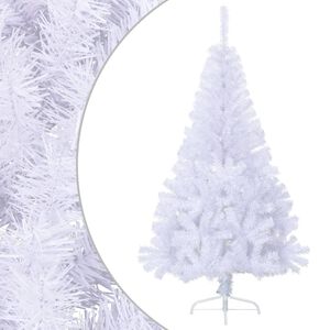 vidaXL K&uuml;nstlicher Halb-Weihnachtsbaum mit St&auml;nder Wei&szlig; 150 cm PVC