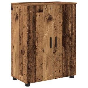 vidaXL Badezimmerschrank mit Speicher mit T&uuml;r Altholz 60 x 35 x 80 cm
