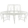 vidaXL Baumbank 8-Sitzanzahl &Oslash; 160 x 89 cm Stahl Antik Wei&szlig; Rund