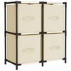 vidaXL Kommode mit 4 K&ouml;rben aus Stoff Creme 63&times;30&times;71 cm Stahl