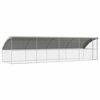 vidaXL Hundek&auml;fig 4 stk. Silber 8 x 2 x 2 m Verzinkter Stahl