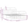 vidaXL Bettgestell mit Kopf- und Fu&szlig;teil Metall Schwarz 150x200 cm