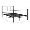vidaXL Bett Schwarz Metall 120x200 cm