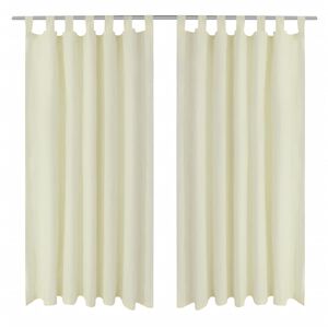 Vorh&auml;nge Gardinen aus Satin 2-teilig 140 x 245 cm Creme