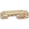 vidaXL 9-tlg. Garten-Lounge-Set mit Kissen Massivholz Kiefer
